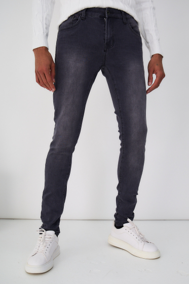 Großhändler Omnimen - Slim-Jeans in verwaschenem Grau
