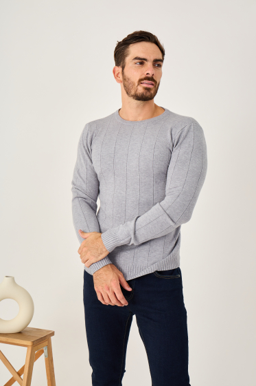 Wholesaler Omnimen - Men's striped knit sweater