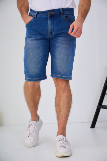 Großhändler Omnimen - Jeansblaue Shorts