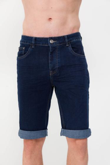 Grossiste Omnimen - Short en Jeans Bleu Brut 588