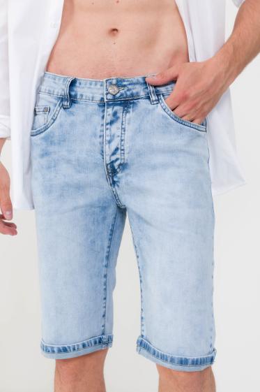 Wholesaler Omnimen - Bleach Blue Jeans Shorts
