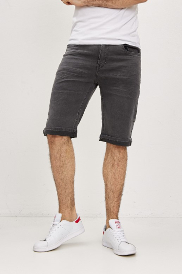 Grossiste Omnimen - short en jeans gris brut 511