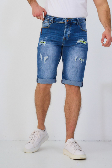 Grossiste Omnimen - Short Jeans Avec Déchirures