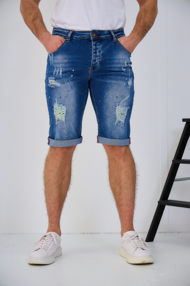 Grossiste Omnimen - Short Jeans Homme Destroy