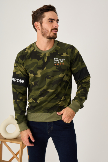Großhändler Omnimen - Bedrucktes Camouflage-Sweatshirt