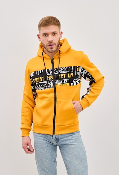 Wholesaler Omnimen - Printed zipped hoodie
