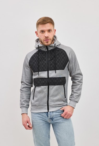 Wholesalers Omnimen - Printed zipped hoodie
