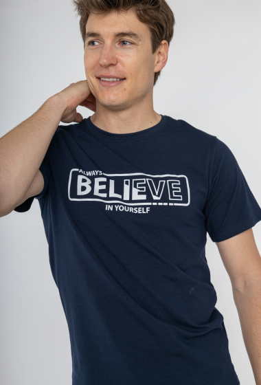Großhändler Omnimen - Kurzarm-T-Shirt aus Baumwolle mit Aufdruck