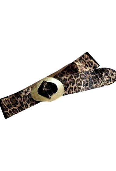 Grossiste Onyxo - Ceinture cuir a motid léopard