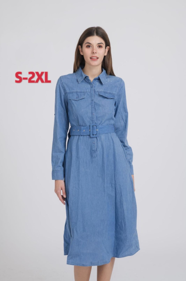 Wholesaler OOKA - Denim shirt dress