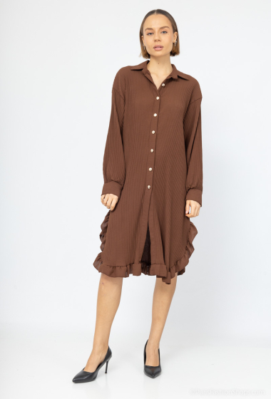 Grossiste OOKA - Robe chemise plisée