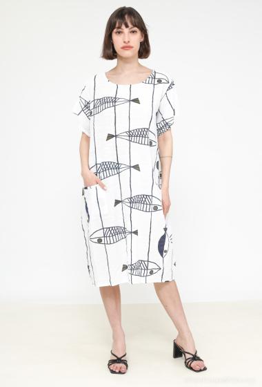 Wholesaler OOKA - Fish print dress