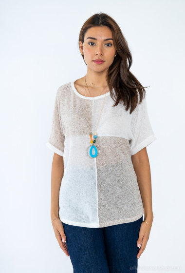 Wholesaler OOKA - Top with silver cross threads