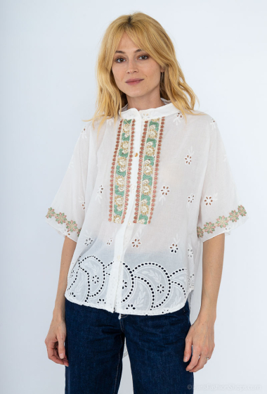 Wholesaler OOKA - White embroidery top