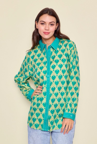Wholesaler Orice - Heart-patterned cotton shirt