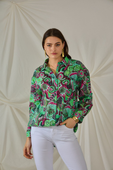 Wholesaler Orice - Long patterned cotton shirt