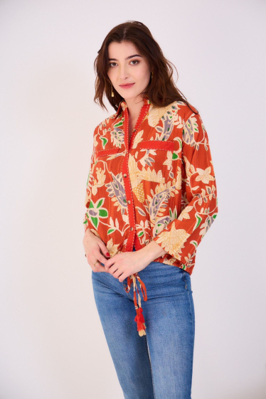 Wholesaler Orice - Long-sleeved cotton dobby shirt
