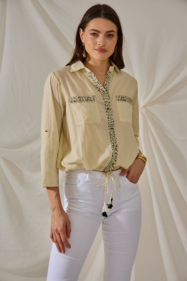 Wholesaler Orice - Long-sleeved cotton dobby shirt
