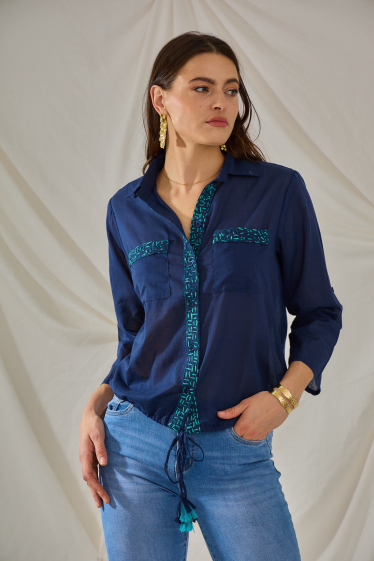 Wholesaler Orice - Long-sleeved plain cotton shirt