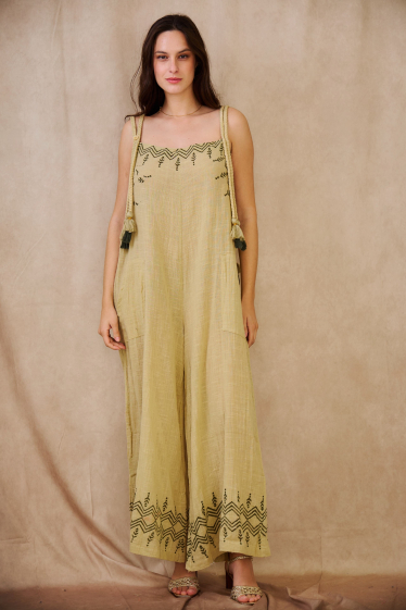 Wholesaler Orice - Sleeveless linen effect jumpsuit