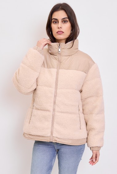 Wholesalers Orice - Short down jacket Sheepskin look