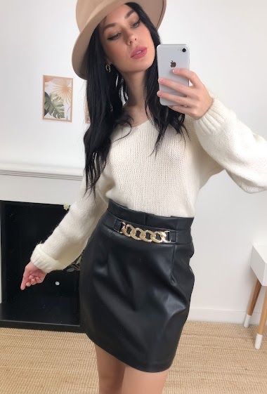 Wholesalers Orice - Fake leather skirt
