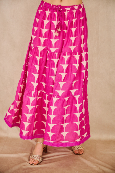 Wholesaler Orice - Bohemian patterned long skirt