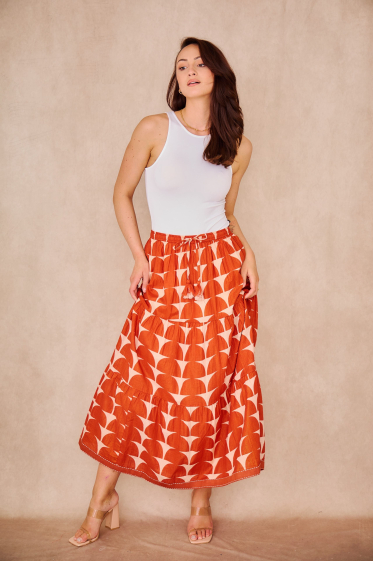 Wholesaler Orice - Bohemian patterned long skirt