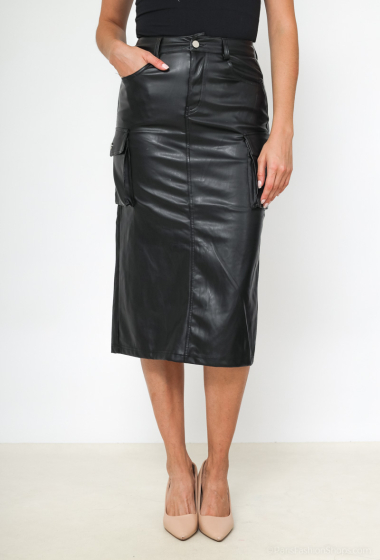 Wholesaler Orice - FAUX LEATHER SKIRT