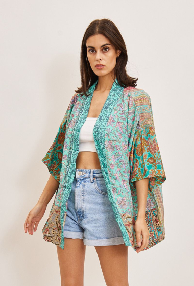 Wholesaler Orice - 3/4 sleeve patchwork kimono