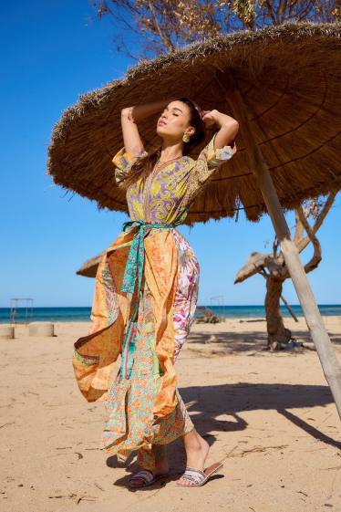 Großhändler Orice - Patchwork-Kimono * Farben zufällig verteilt