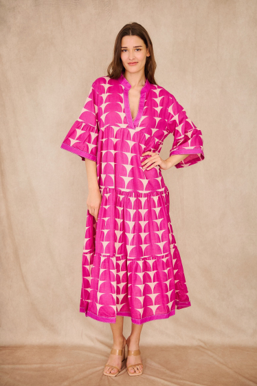 Wholesaler Orice - Lurex cotton maxi dress