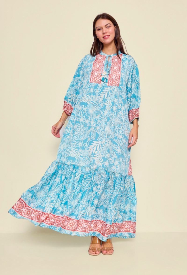Wholesaler Orice - Silk maxi dress with patterns