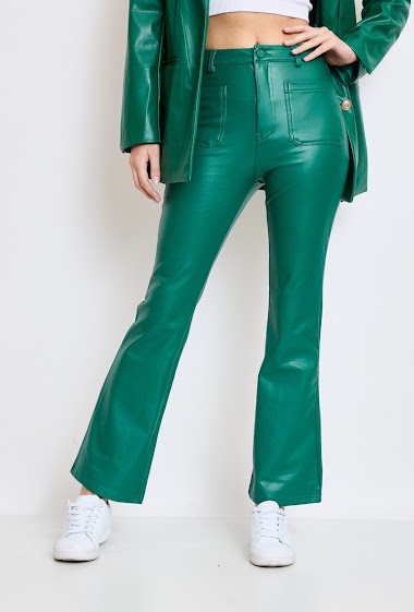 Wholesalers Orice - Fake leather flared pants