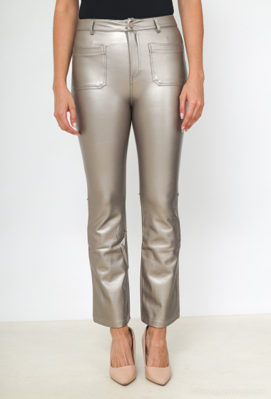 Wholesaler Orice - Faux leather flare pants