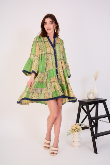 Großhändler Orice - Kleid aus böhmischer Dobby-Baumwolle