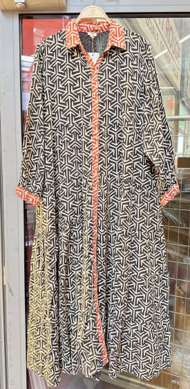 Grossiste Orice - Robe bohème en coton doublé