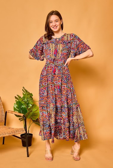 Wholesalers Orice - Bohemian printed dress