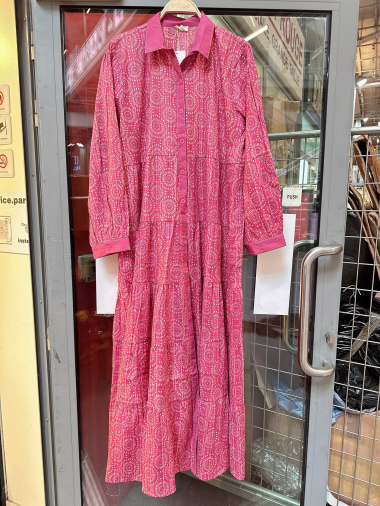 Grossiste Orice - Robe chemise à motifs bohème