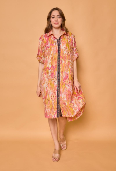 Wholesaler Orice - Bohemian cotton shirt dress