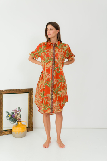 Wholesaler Orice - Bohemian printed shirt dress