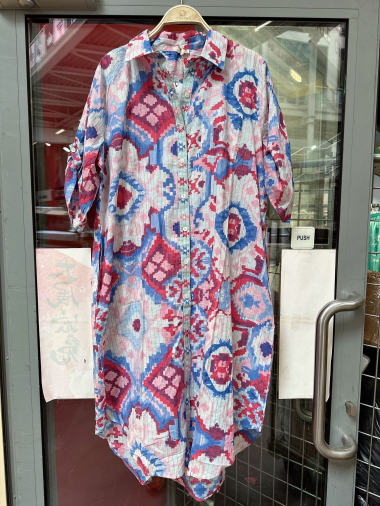 Großhändler Orice - Hemdblusenkleid aus Baumwolle