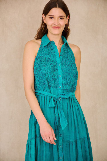 Großhändler Orice - Schlichtes Hemdblusenkleid aus Baumwolle