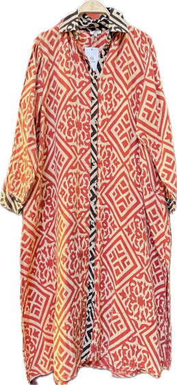 Grossiste Orice - Robe chemise imprimé bohème