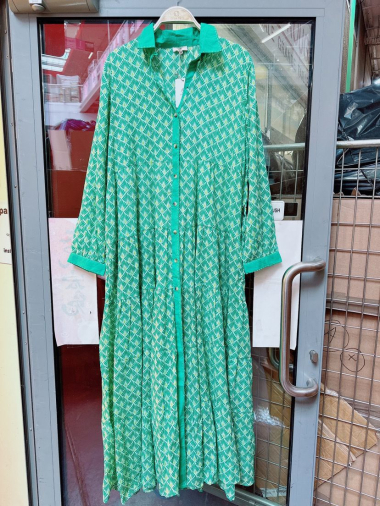 Grossiste Orice - Robe chemise longue bohème