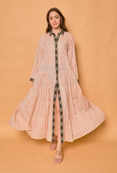 Wholesaler Orice - Long cotton shirt dress