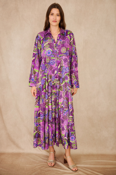 Grossiste Orice - Robe chemise longue en coton