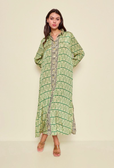 Wholesaler Orice - Long silk shirt dress