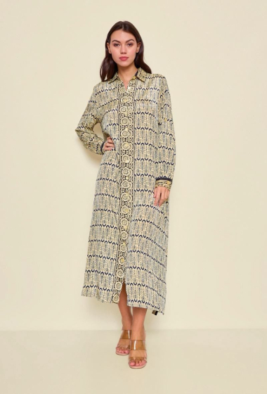 Grossiste Orice - Robe chemise longue en soie