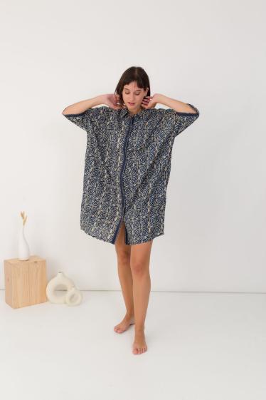 Großhändler Orice - Mittellanges, bedrucktes Hemdblusenkleid